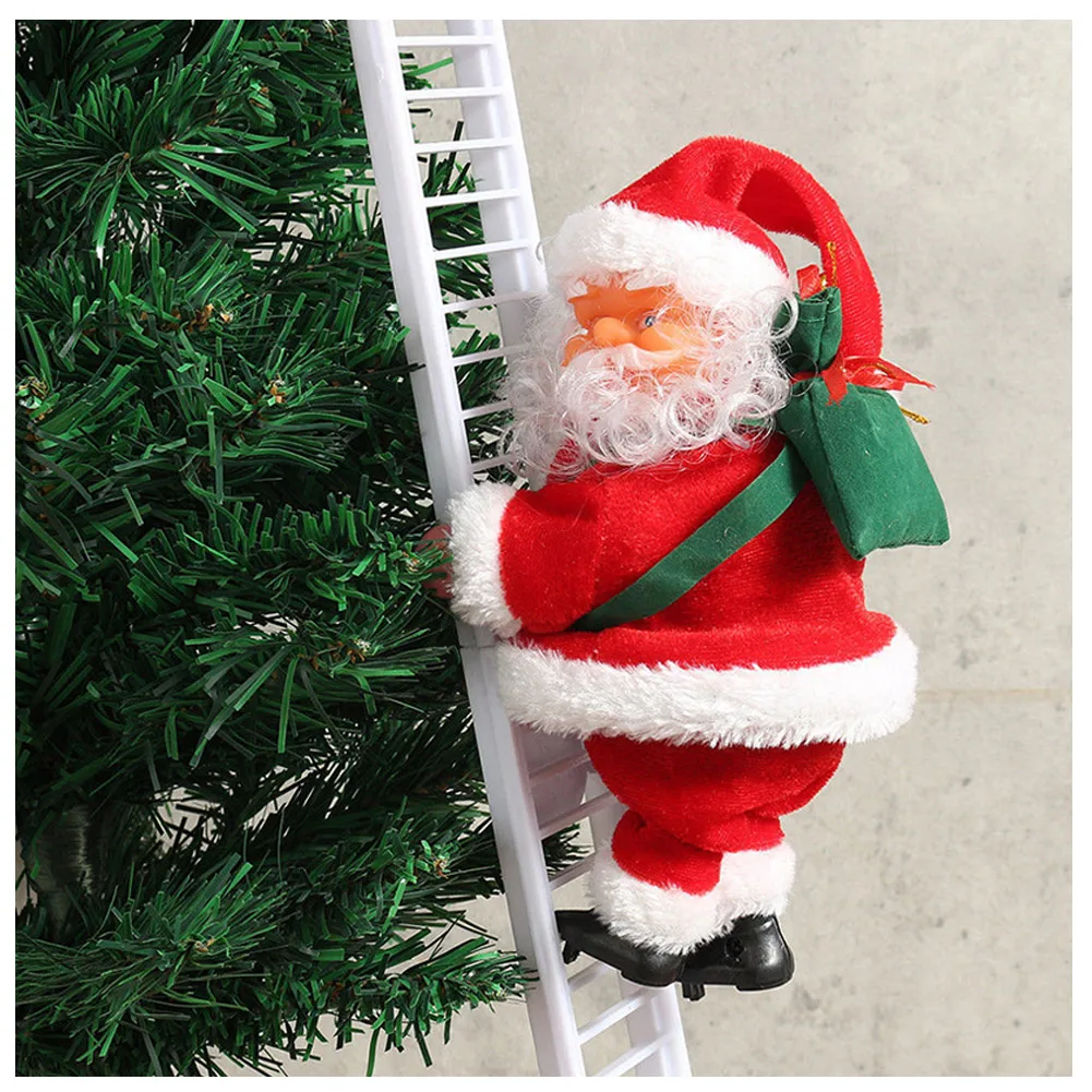 electric plush ladder climbing santa