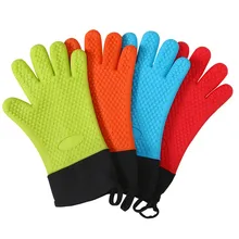 4YANG 1 шт. силиконовые лопатки для выпечки изоляция Толстая силиконовая печь высокотемпературные перчатки пять пальцев Оборудование для барбекю термостойкая перчатка