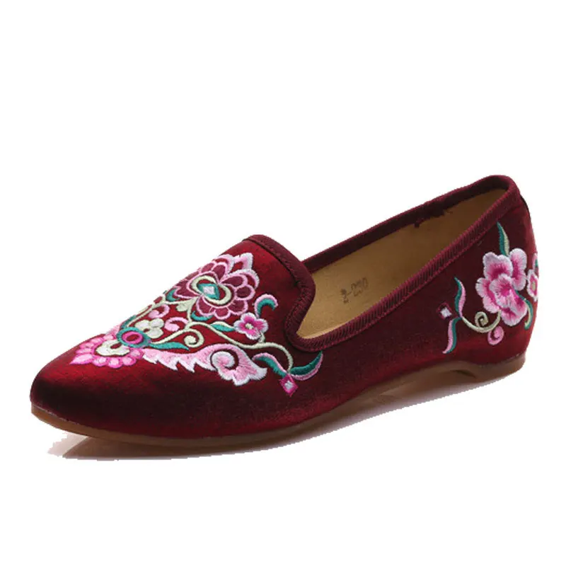 Veowalk/женские весенние красивые балетки ручной работы с вышивкой в народном стиле; удобная обувь из мягкой парусины для женщин; туфли на плоской подошве в стиле старого Пекина