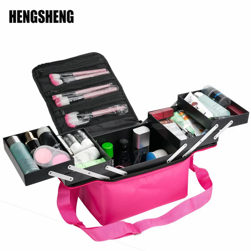 

Women Lady Makeup Cosmetic Case Toiletry Crossbody Bag Travel Handbag Organizer Storage Box Portable Pretty Suitcase ZF9996