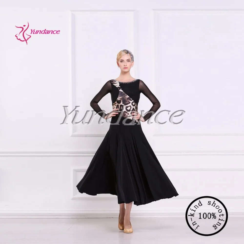 

2017 New Woman's Black Polyester Modern Practice Dance Dress Flamenco Dress M-1633