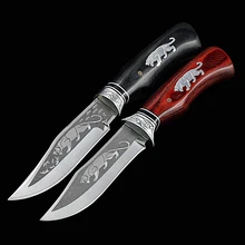 ToughKeng Высокое Качество тигровый узор 7Cr17Mov сталь 58HRC ножи с фиксированным лезвием выживания пустыня самообороны Прямые ножи