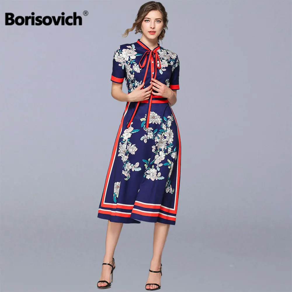 Женское длинное платье с цветочным принтом Borisovich Элегантное повседневное