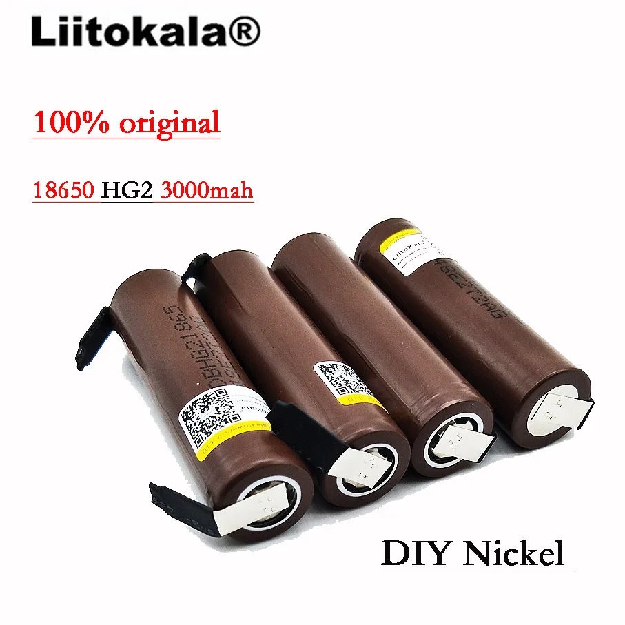 Liitokala HG2 18650 3000mAh батарея 18650HG2 3,6 V разряда 30A, выделенные батареи+ DIY никель