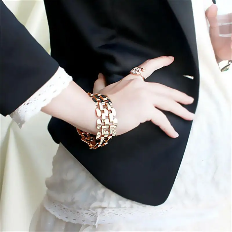 Браслет из цинкового сплава золотого и серебряного цвета|punk bracelet|bracelets and banglesbracelet
