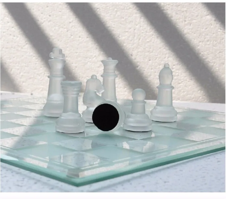 25*25 см или 20*20 см Новые Твердые Кристальные шахматы с контрольной доской набор матового и прозрачного стекла шахматная игра подарок 1 комплект