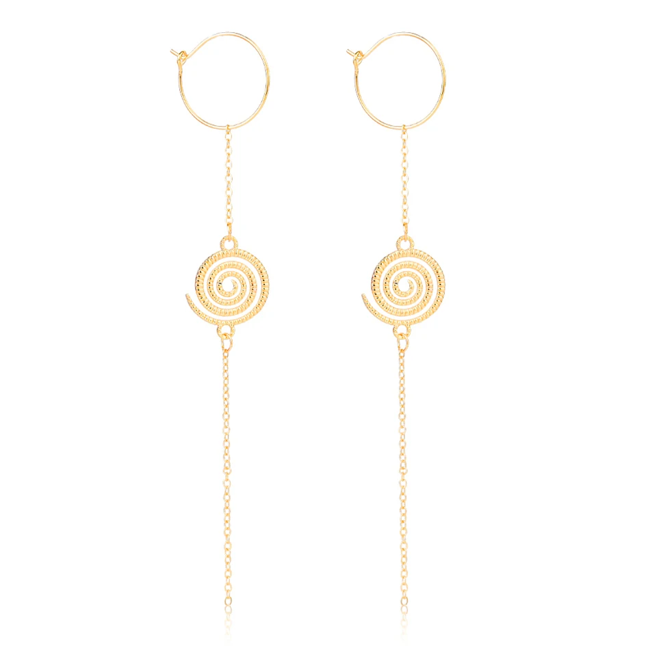 

2019 Women Delicate Drop Earrings Fashion Gold Color Long Chain Fashion Earrings Female Trendy Style Quality Drop Earrings