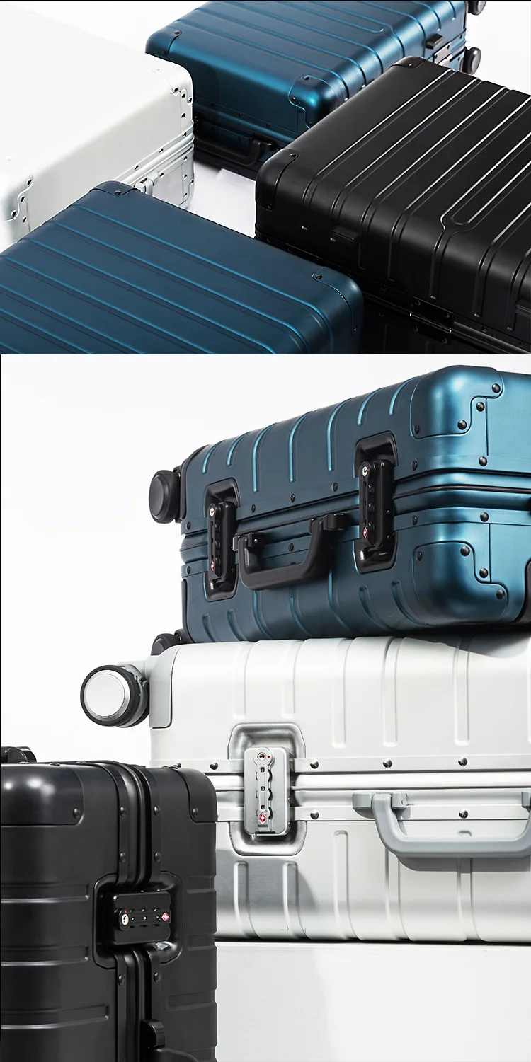Алюминиевый Чемодан на колесиках, чемодан для путешествий, сумка для переноски багажа