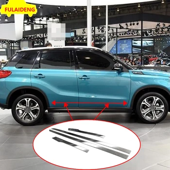 

4pcs For Suzuki Vitara 2015-2018 stainless steel Outer Side Door Body Moulding Streamer Strip Cover Trim Car Styling