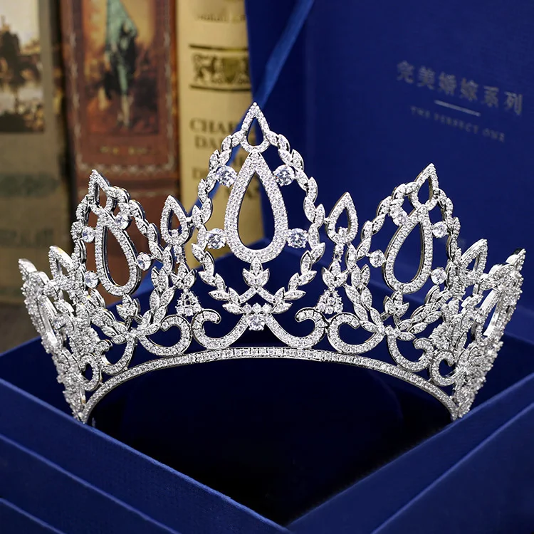 

New Luxury Crystal Gold Crown Bridal Tiaras Rhinestones Women Royal Bridal Queen Princess Pageant Party Crown Bridesmaids 254