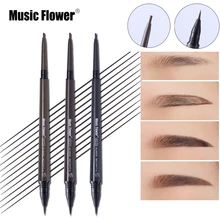 Music Flower бренд глаз Макияж матовый двойной головкой карандаш для бровей+ жидкий клей брови оттенок из непромокаемой ткани длительный натуральная косметика