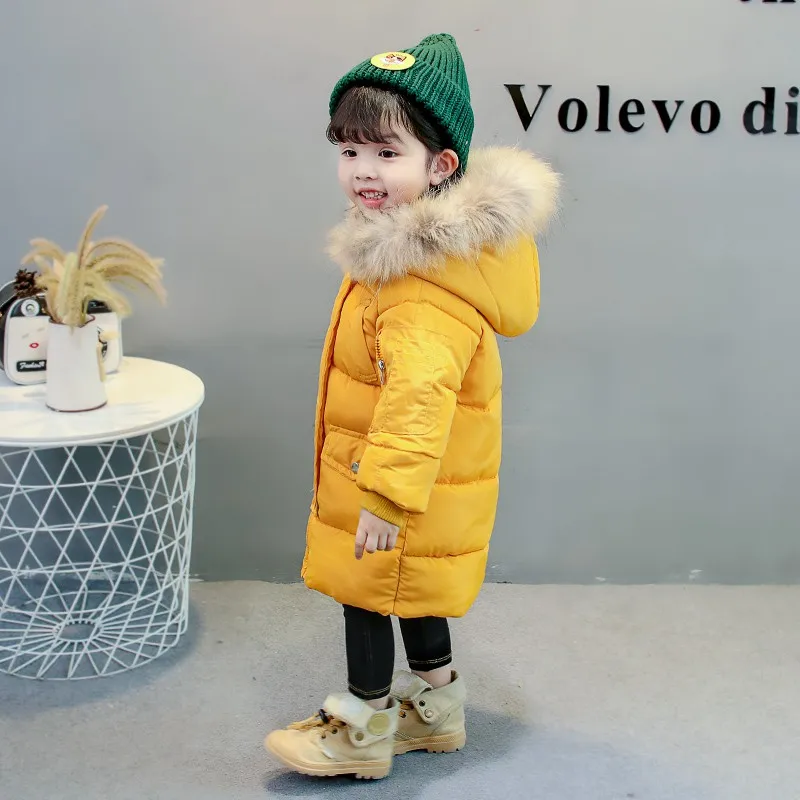 COOTELILI Long Parka Girl Winter Coat For Boys Real Raccoon Fur Hooded Winter Kids Jacket Boys Baby Girl Clothes Winter  (22)