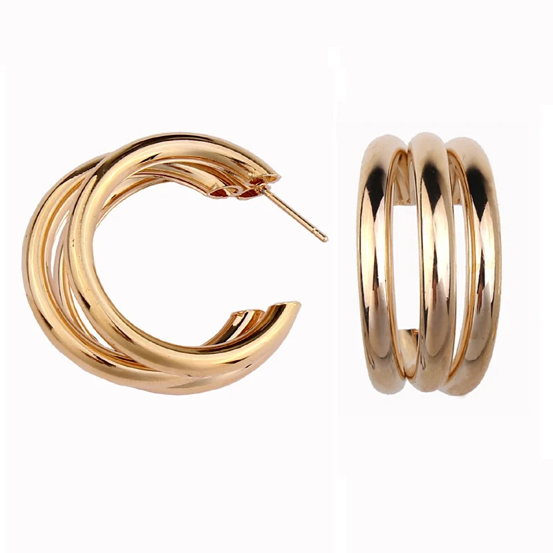 

Vintage Big Crircle Earrings For Women Boho Simple Gold Round Dangle Earrings Geometric Statement Earring Trend Jewelry