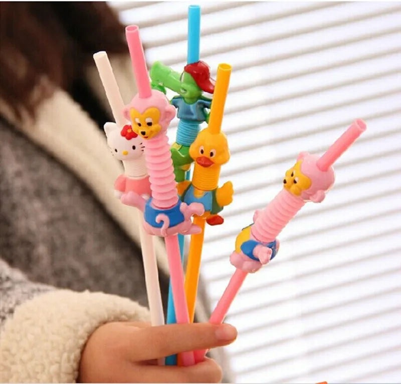 30pcs Recyclable Cartoon Straw Children's Creative Cute Funny Straws
