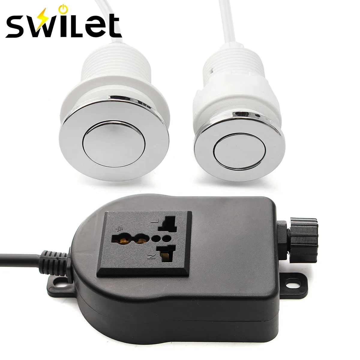 

SWILET 28/32mm Garbage Disposal Air Switch Unit Assembly Push Button Sink Top Pressure Switch Disposal Air Switch