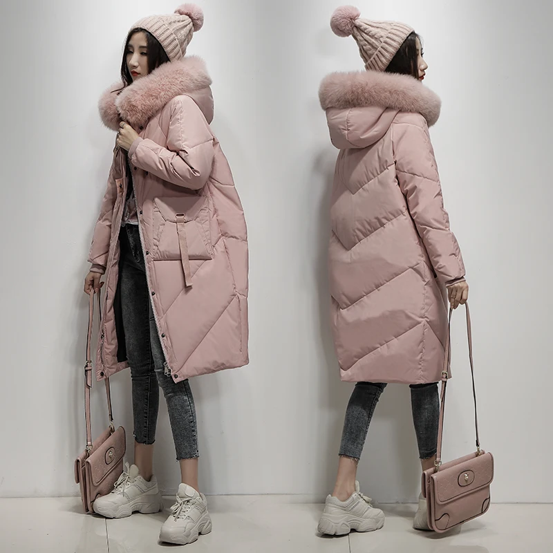 LYNETTE'S CHINOISERIE Winter Original Design Women Brief Loose X-long Hooded White Duck Down Coat Jackets Outerwear