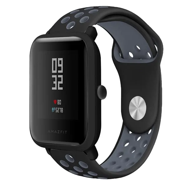 Ремешок для часов Xiaomi Huami Amazfit Bip BIT PACE Lite Youth band Силиконовый ремешок браслет ремень для Huami Amazfit Bip Замена - Цвет ремешка: Black gray