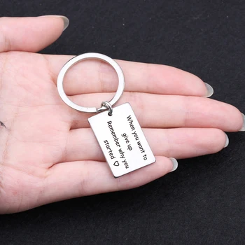 

Stainless Steel Keychain Engraved When You Want To Give Up Remember Why You Started Adhere To Suitable For Everyone Key Ring