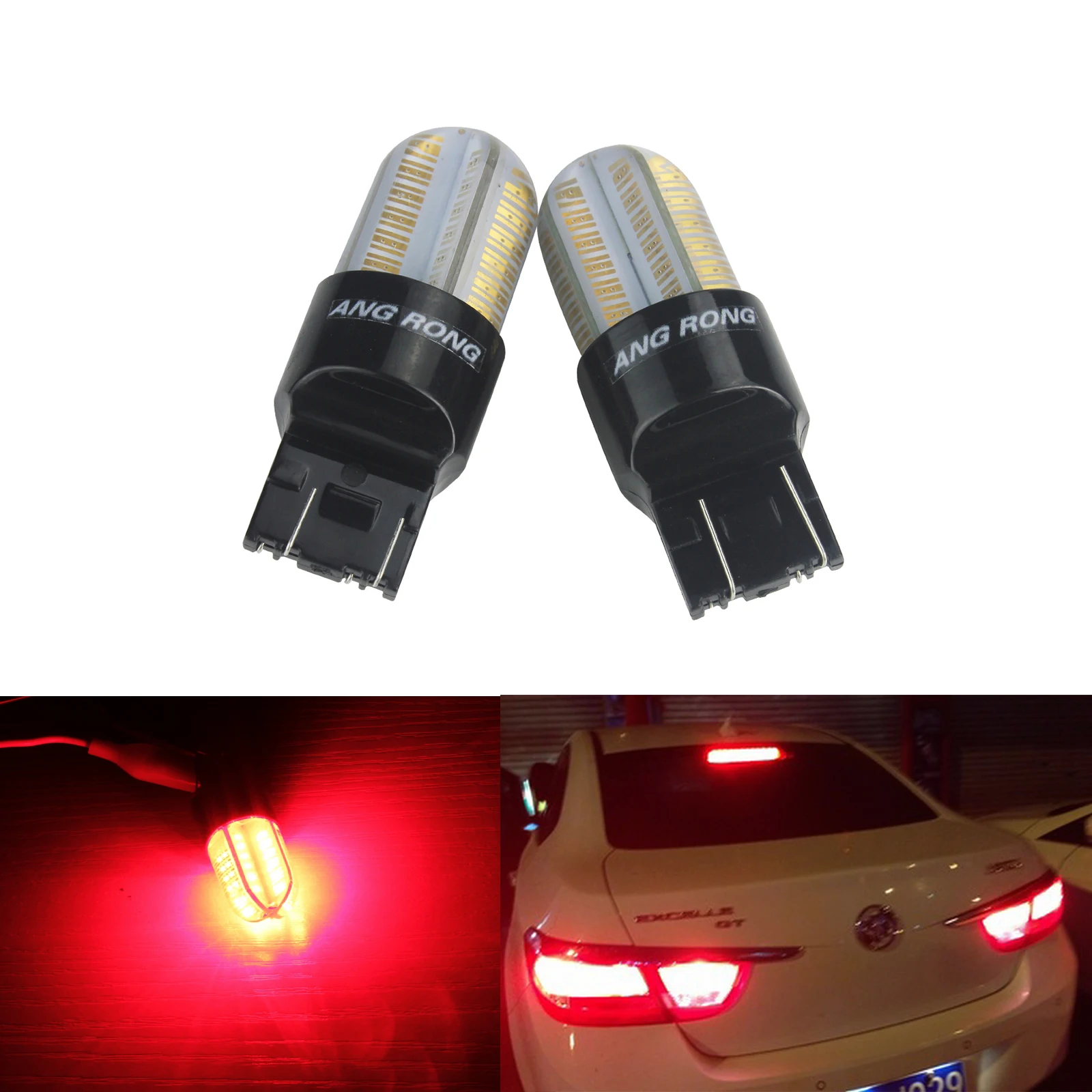 ANGRONG 2X 580 COB светодиодный красный 7443 7440 W21/5W T20 DRL Дневной ходовой светильник боковой