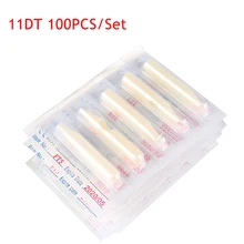 Beauty7 100 шт. 11DT одноразовые наконечники татуировки стерильными Пластик белый насадки на тюбик для удаления татуировок Перманентный макияж игловое сопло советы
