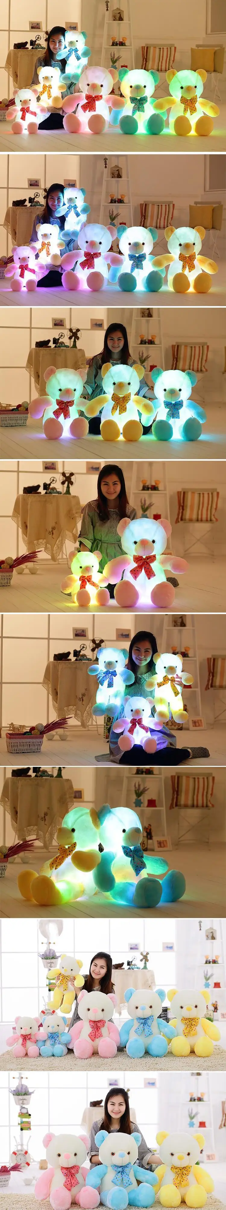 Urso para o Presente Centímetros Hight Colorido Teddy Bear Plush Toy Travesseiro Bonecos Luminosos Piscando Glowing Meninas 50 Led 5 50 centímetros Hight Led Colorido Teddy Bear