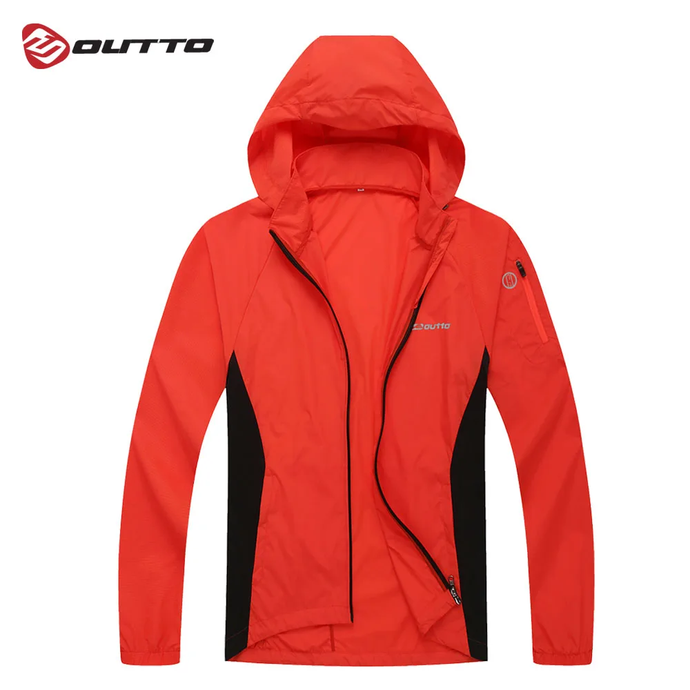 Мужские быстросохнущие кожаные куртки Outto, пальто, спортивная одежда для отдыха на природе, походная куртка, водонепроницаемая, с защитой от ультрафиолета - Цвет: Orange