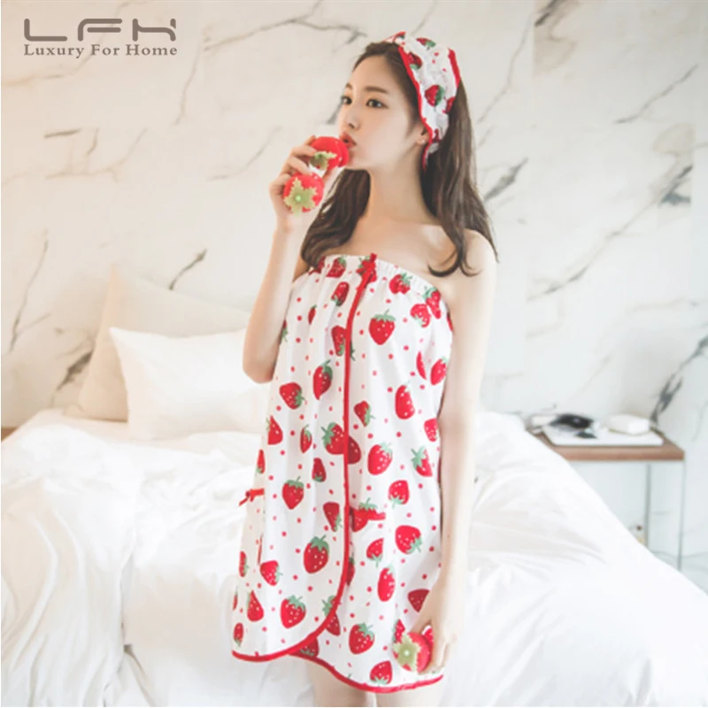 LFHผ้าฝ้าย100%ผ้าขนหนูอาบน้ำใหม่ชุดนอนแฟชั่น | 32827763543_tr