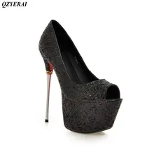 QZYERAI New fish mouth metal super high heel ladies’ shoes high heels womens shoes