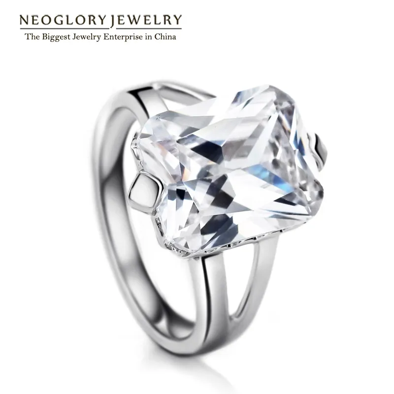 

Neoglory Zircon Charm Anniversary Wedding rings for Women Fashion Jewelry 2018 New Brand RI1