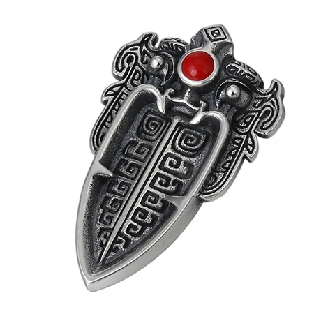 Only Pendant Винтажная инкрустированная Бирюзовая подвеска на удачу, Для отважных солдат,, настоящая 925 пробы, серебро, для мужчин и женщин, ожерелье, подвески, ювелирное изделие P014 - Цвет камня: Only Pendant