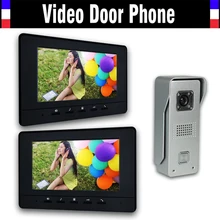 7″ LCD 2pcs Monitor Video Door Phone Intercom Doorbell System Home Security Intercom Kits IR Camera Door bell Intercom Doorphone