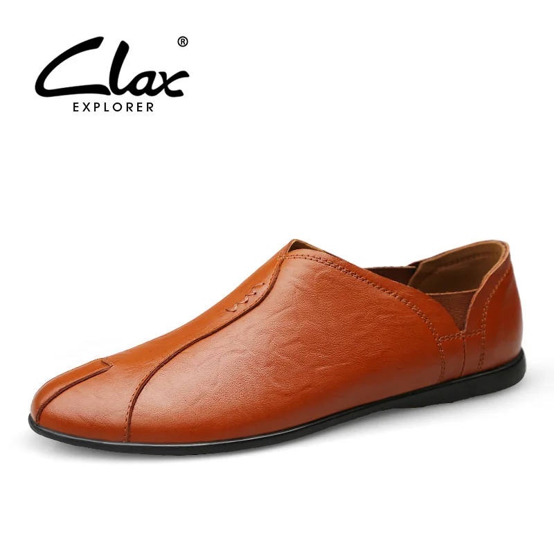 

CLAX Mens Boat Shoe 2019 Spring Summer Leather Shoes Male Casual Loafers Slip on Genuine Leather Moccasins Soft Breathable