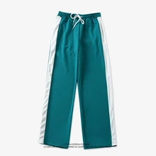 Kpop осень пот Штаны V же Стиль джоггеры хип-хоп стороны полосатые штаны Джастин Бибер мужские сращены Pantalon Homme брюки