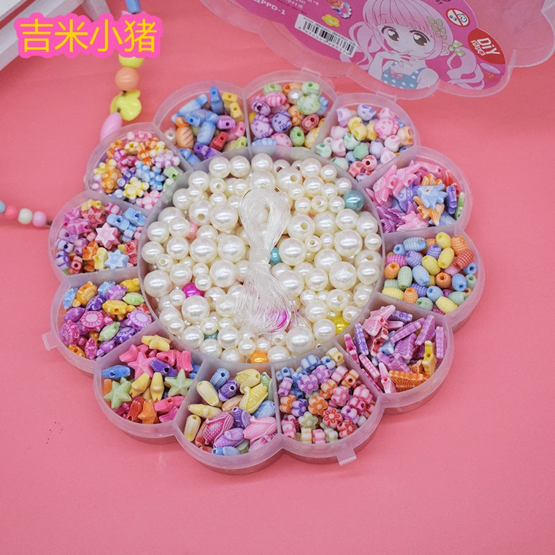 13 modèle perles jouets pour enfants fille boîte-cadeau bricolage laçage jouet bijoux Bracelet couture à la main enfant matériel créativité jouet