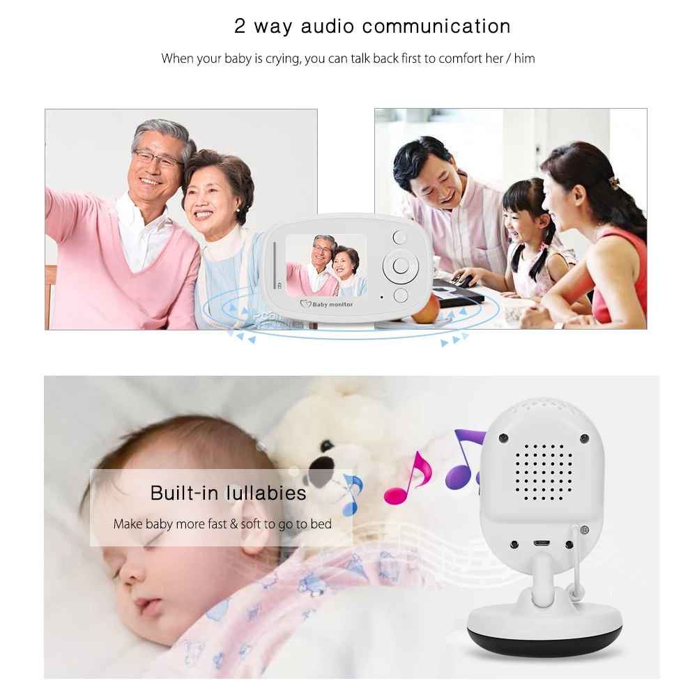 Wireless Video Night Vision Baby Monitor Camera Baby Sleep (9)
