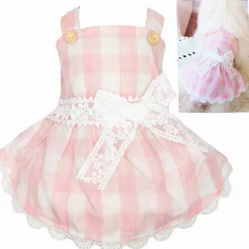 

Dresses For Small Medium Dog Spring Summer British Style Clothes Summer Pet Strapless Clothing For Small Dogs Chihuahua Yorkies