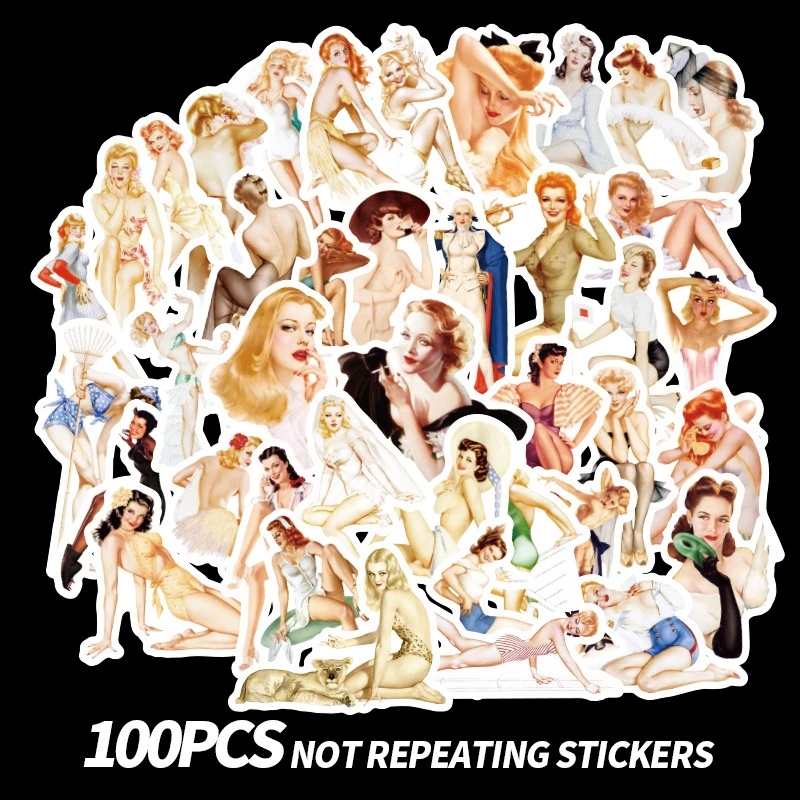 

Sexy Retro Beauty Perfect goddess Marilyn Monroe Audrey Hepburn Charming Sticker Luggage Skateboard Laptop Waterproof Stickers