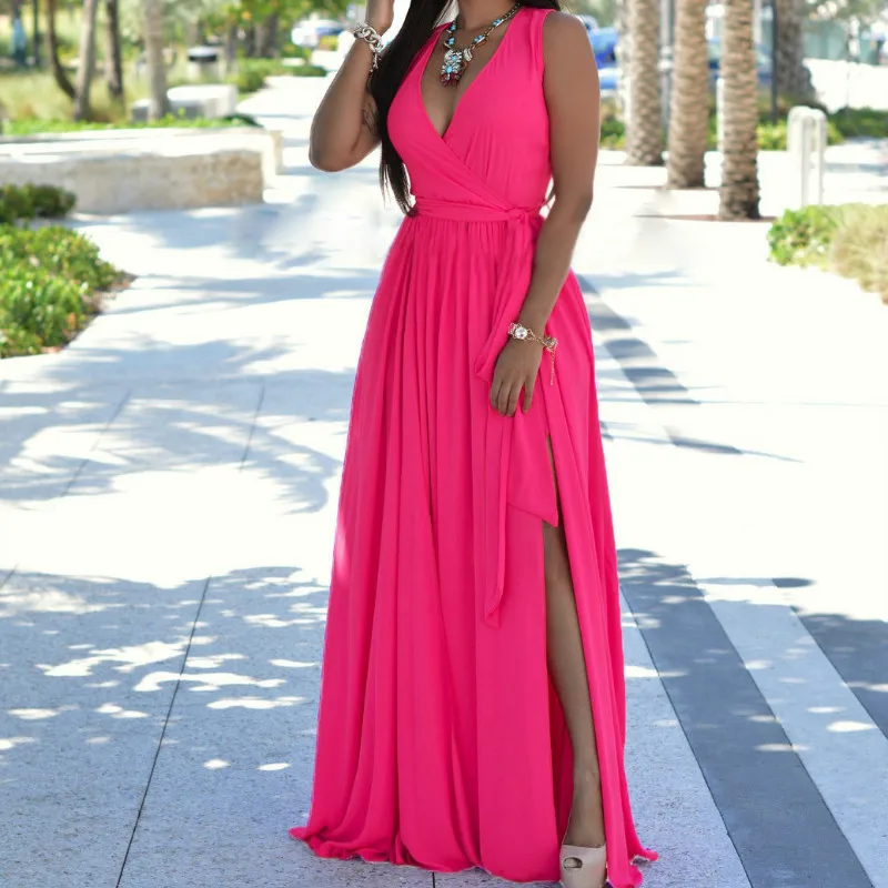 Шифоновое Платье Фуксия Купить