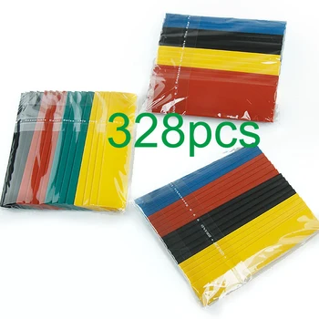 

328Pcs 2:1 Polyolefin Heat Shrink Tubing Tube Sleeving Wrap Wire Kit Cable