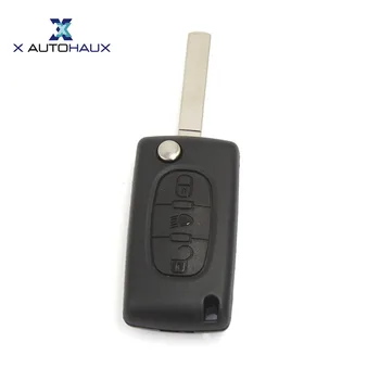 

X Autohaux 3 Button Flip Key Fob Case Shell Uncut Blank Blade For Citroen C4 C5 C6 C8