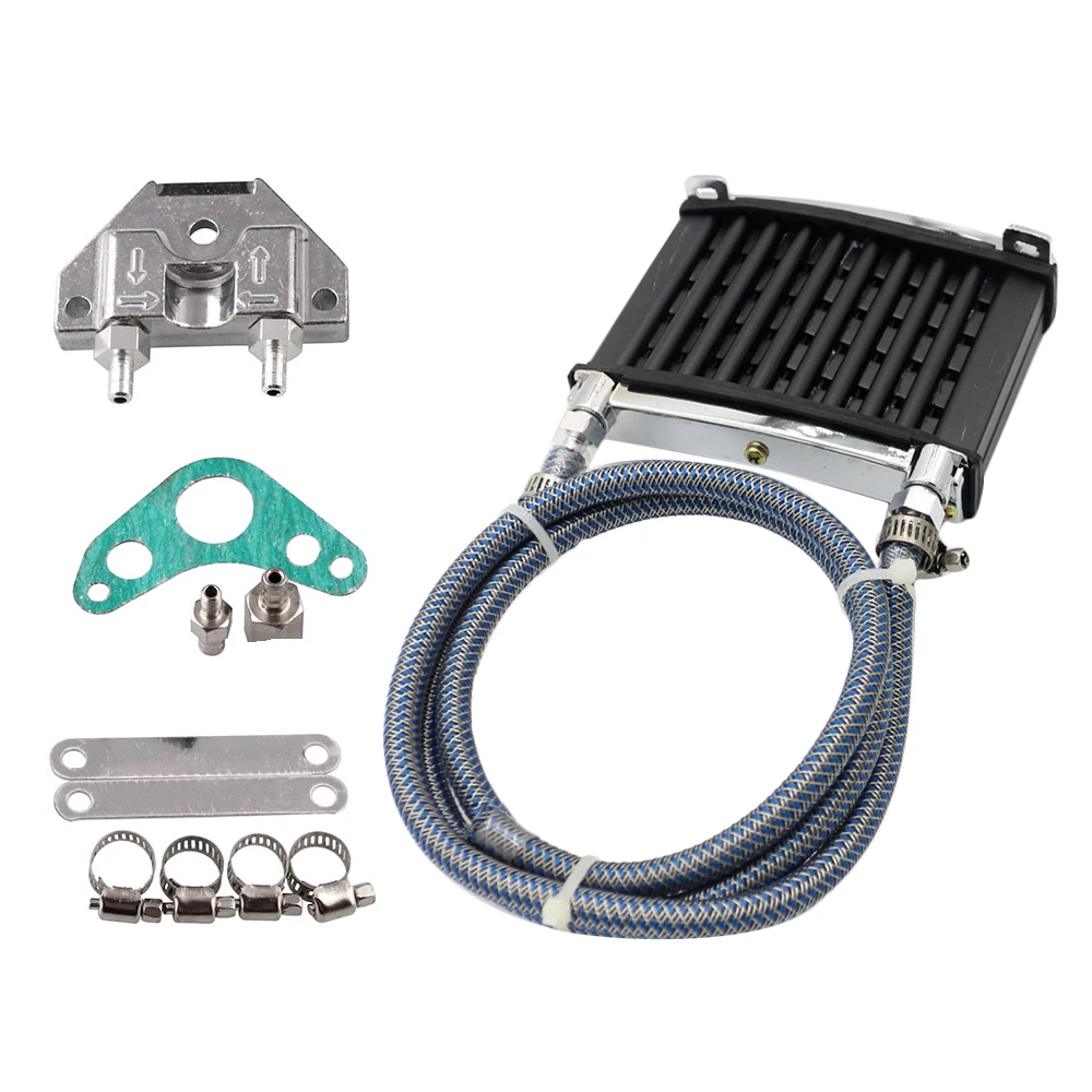 

2019 Universal Motorcycle Engine Oil Cooler Cooling Radiator For 50cc 70cc 90cc 110cc 125cc Dirt Pit Bike ATV