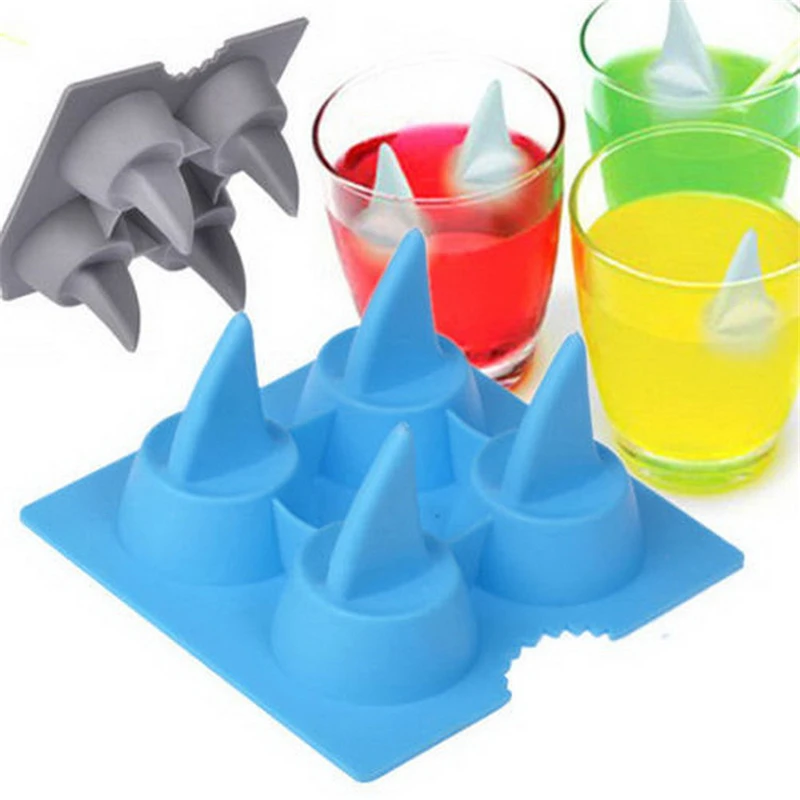 

High Quality Cool Silicone Brain Shape Ice Cube Freeze Mold Shark 3D Shape Ice Tray Ice Cream Tools