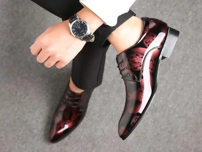 BJYL 2019 недавно Для мужчин патент кожаные туфли-оксфорды Zapatos de hombre Мужская деловая обувь Острый носок Бизнес Свадебные B157