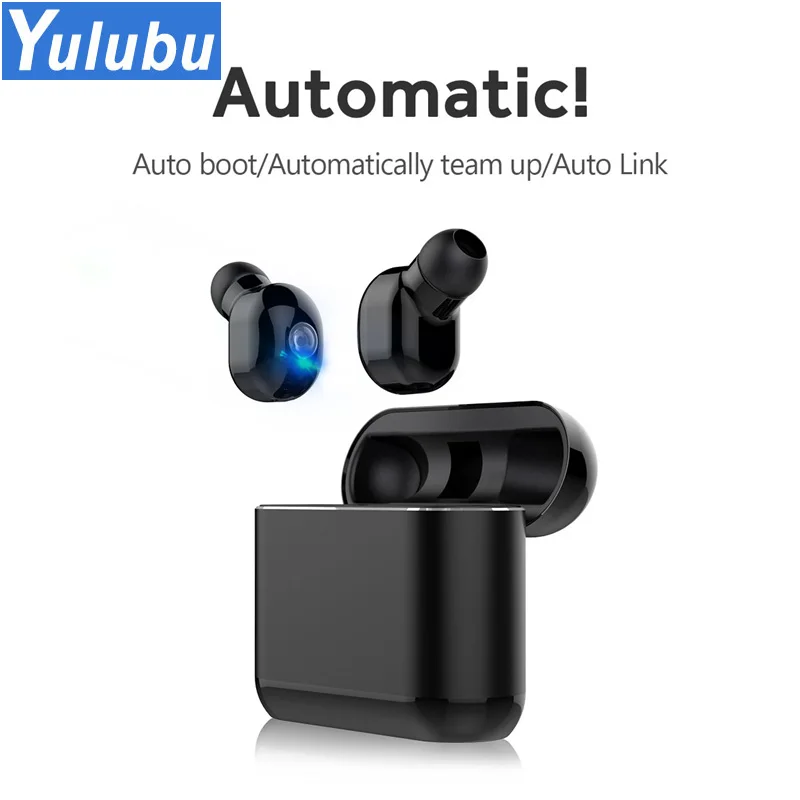 

YULUBU M2T TWS Wireless Earbuds V5.0 Bluetooth Earphone Headset Deep Bass Stereo 3D Sound SweatProof Sports Earphones Headset