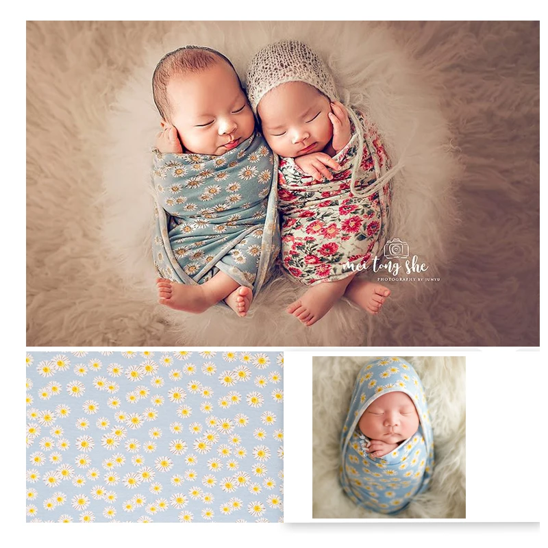 

40*165cm Newborn wrap photographie prop Stretchy Floral cloth posing Fabric Bebe Fotografia Props Wraps Infant Accessories