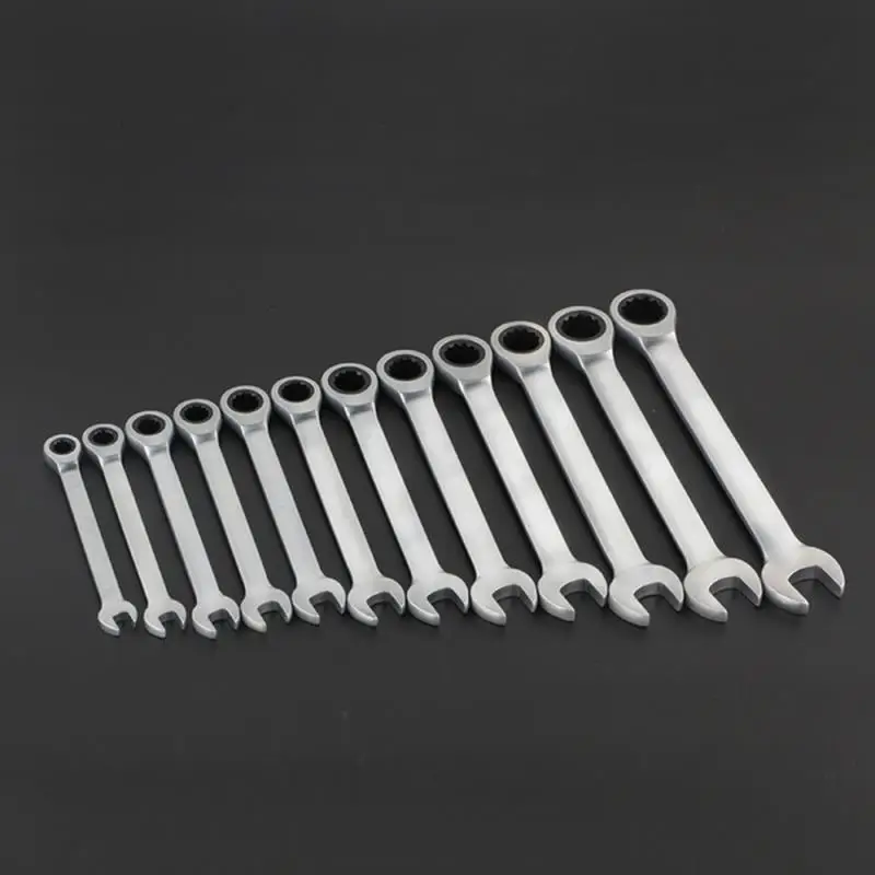 12pcs Universal the key Combination Fixed Ratchet Wrench Auto Repair