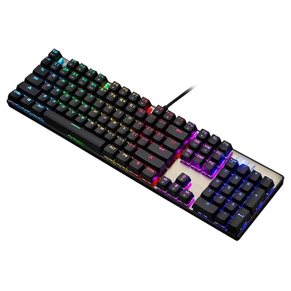 

Inflictor CK104 Mechanical USB Keyboard Switches Colorful LED Illuminated Backlit RGB SL Gaming Keyboard with Blue Switch