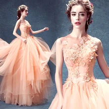 Королевские Свадебные Вечерние платья бальное платье Пушистый тюль, аппликация, бисер Вечерние платья для выпускного вечера вечерние платья vestido de festa JW81