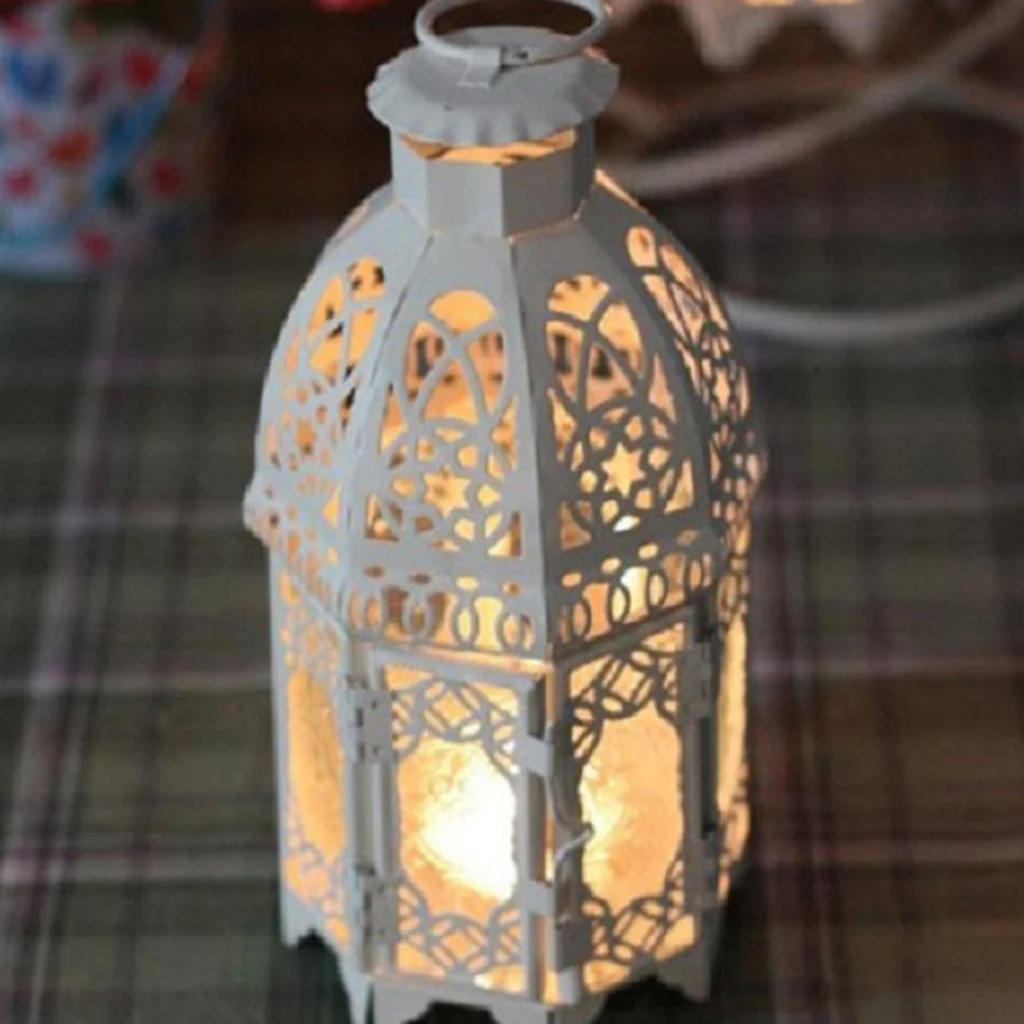 Glass Moroccan Lanterns Tea Light Candle Holder Wind Light Candlestick Home Party Decoration