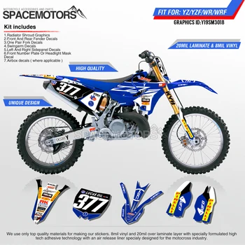 

MotoSpace Customized Team Graphics Backgrounds Decals 3M Custom Stickers For YAMAHA YZ125 YZ250 Two Stroke 96-01 02-14 15-19 018